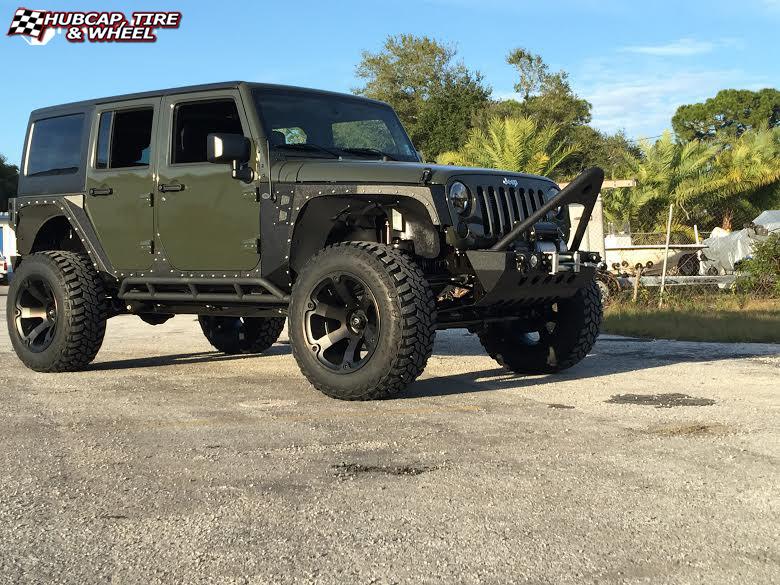 vehicle gallery/jeep wrangler fuel beast d564 0X0  Black & Machined with Dark Tint wheels and rims